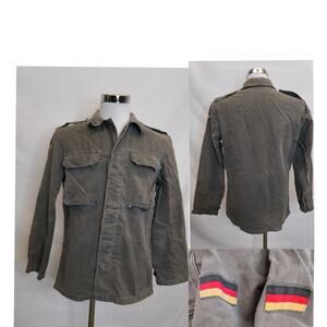 Vintage German Military Moleskin Field Shirt/Jacket Size 6 (Mens L) 1980s #W5425